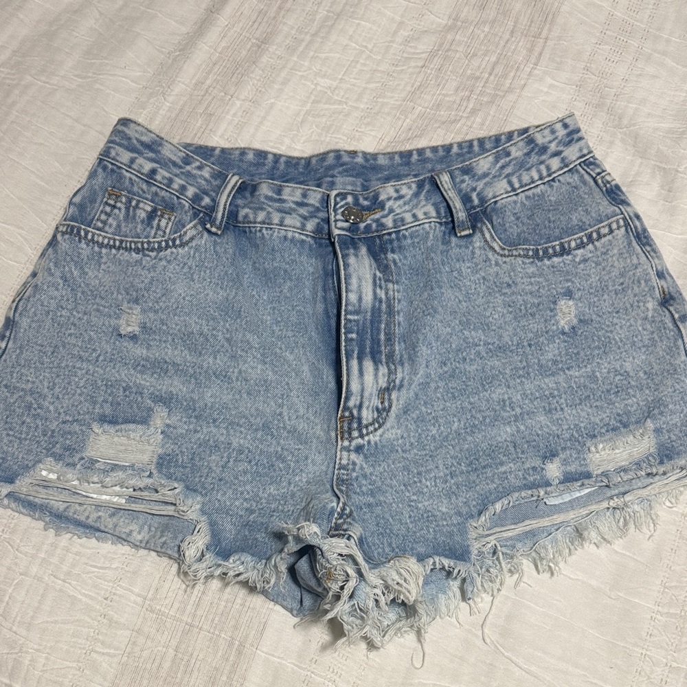 Amazon Light Blue Women's Frayed Jean Shorts